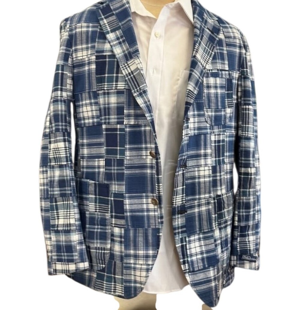 Polo Ralph Lauren Soft Patchwork Indigo Suit Jacket 44R NWT! - Picture 3 of 8